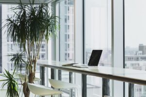 Open plan office interior, representing Slovenian SMB cybersecurity content